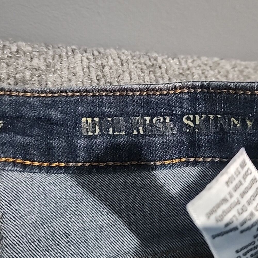True Craft Denim Jeans Womens Juniors 7 Blue High Rise Skinny Stretch - Picture 10 of 15